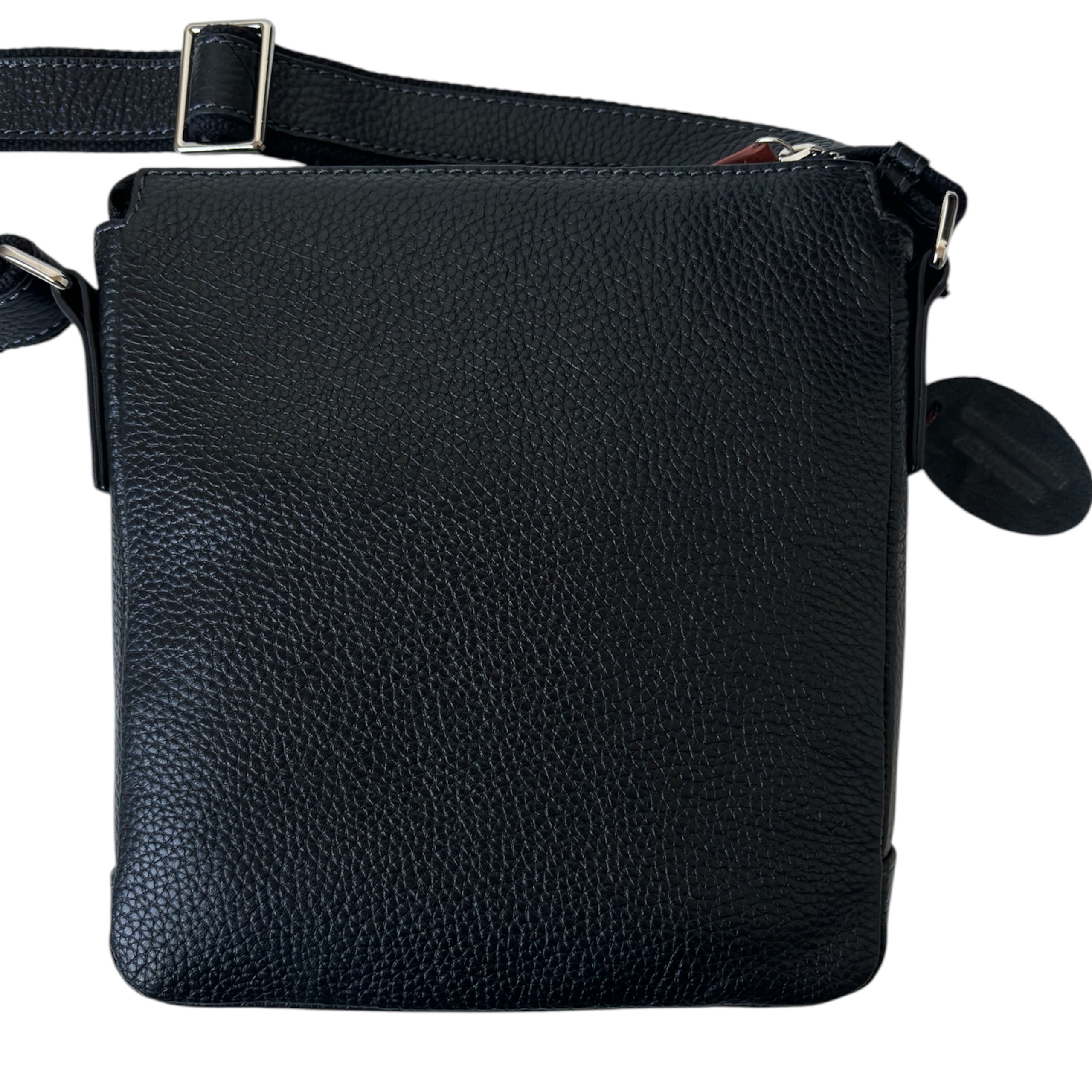 Bolso Bandolera para Hombre - Cuero Genuino Negro, Correa Ajustable, Estilo Empresarial y Casual, Bolso de Hombro para Viajes - BIOLUXSO