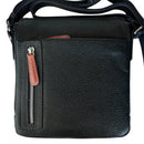 Bolso Bandolera para Hombre - Cuero Genuino Negro, Correa Ajustable, Estilo Empresarial y Casual, Bolso de Hombro para Viajes - BIOLUXSO