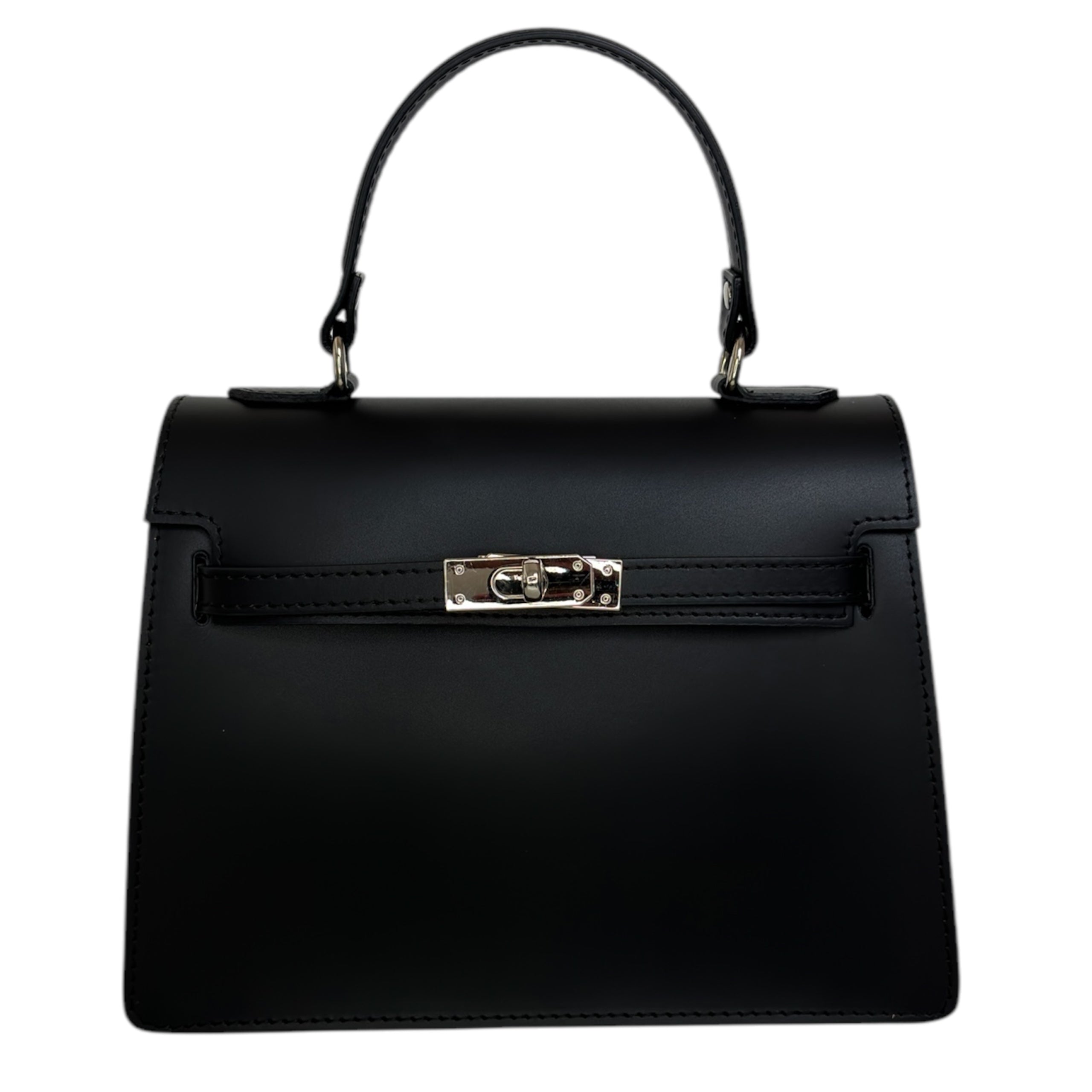 Bolso de Mano de Piel Genuina para Mujer – Elegancia Italiana con Correa Desmontable, Color Negro