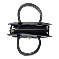 Bolso de Mano Mujer en Piel Auténtica Italiana – Diseño Elegante con Doble Compartimento y Correa Desmontable, Color Negro - BIOLUXSO