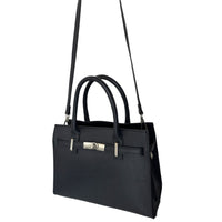 Bolso de Mano Mujer en Piel Auténtica Italiana – Diseño Elegante con Doble Compartimento y Correa Desmontable, Color Negro - BIOLUXSO