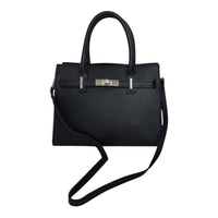 Bolso de Mano Mujer en Piel Auténtica Italiana – Diseño Elegante con Doble Compartimento y Correa Desmontable, Color Negro - BIOLUXSO