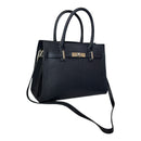 Bolso de Mano Mujer en Piel Auténtica Italiana – Diseño Elegante con Doble Compartimento y Correa Desmontable, Color Negro - BIOLUXSO