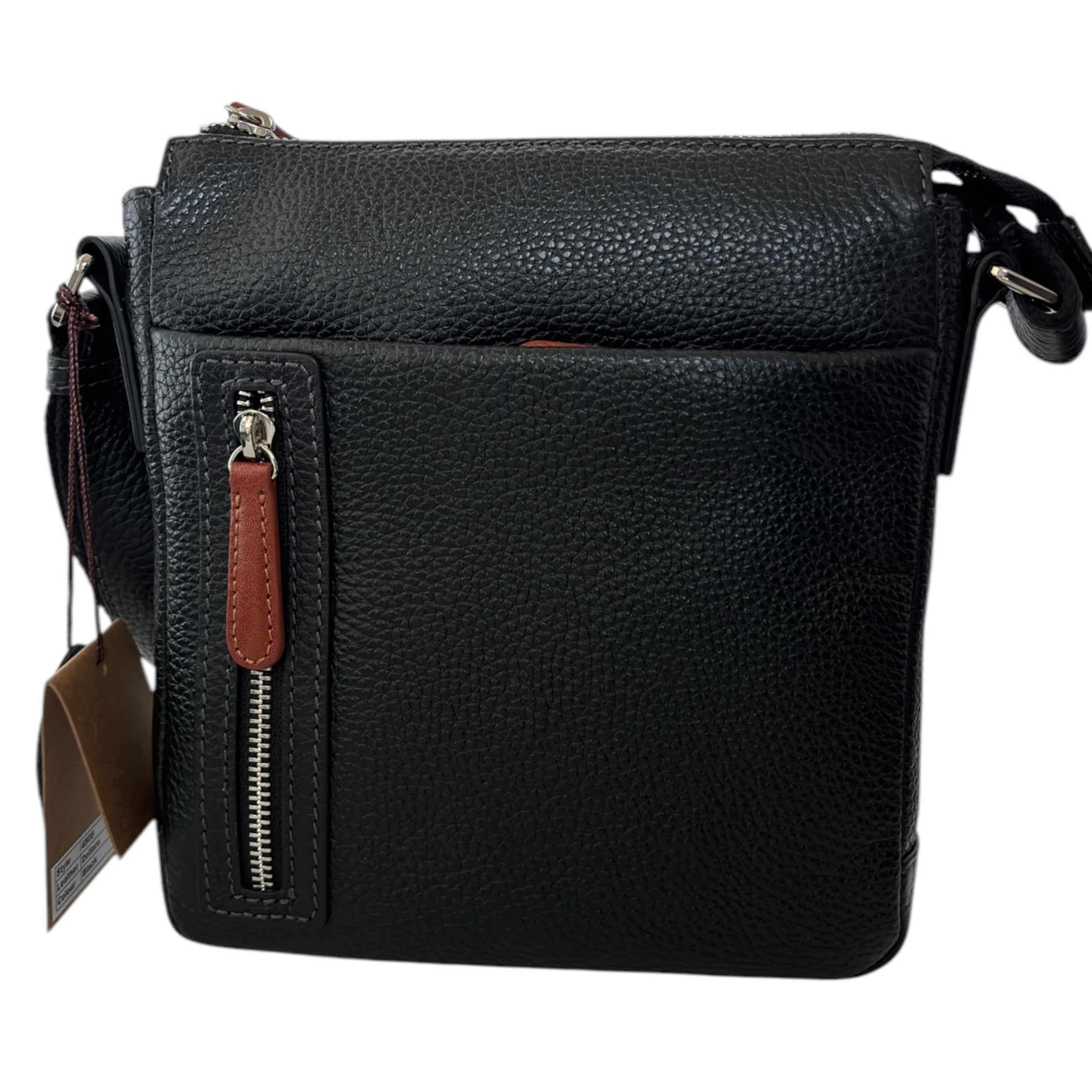 Bolso Bandolera para Hombre - Cuero Genuino Negro, Correa Ajustable, Estilo Empresarial y Casual, Bolso de Hombro para Viajes - BIOLUXSO