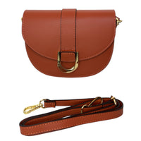 Bolso Bandolera de Piel Natural para Mujer – Diseño Elegante y Compacto con Dos Correas de Diferente Longitud, Color Marrón - BIOLUXSO