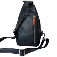 Bolso Bandolera para Hombre de Piel Natural – Compacto, Versátil y Elegante, con Puerto para Cable, Negro - BIOLUXSO