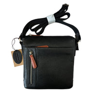 Bolso Bandolera para Hombre - Cuero Genuino Negro, Correa Ajustable, Estilo Empresarial y Casual, Bolso de Hombro para Viajes - BIOLUXSO