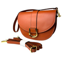 Bolso Bandolera de Piel Natural para Mujer – Diseño Elegante y Compacto con Dos Correas de Diferente Longitud, Color Marrón - BIOLUXSO